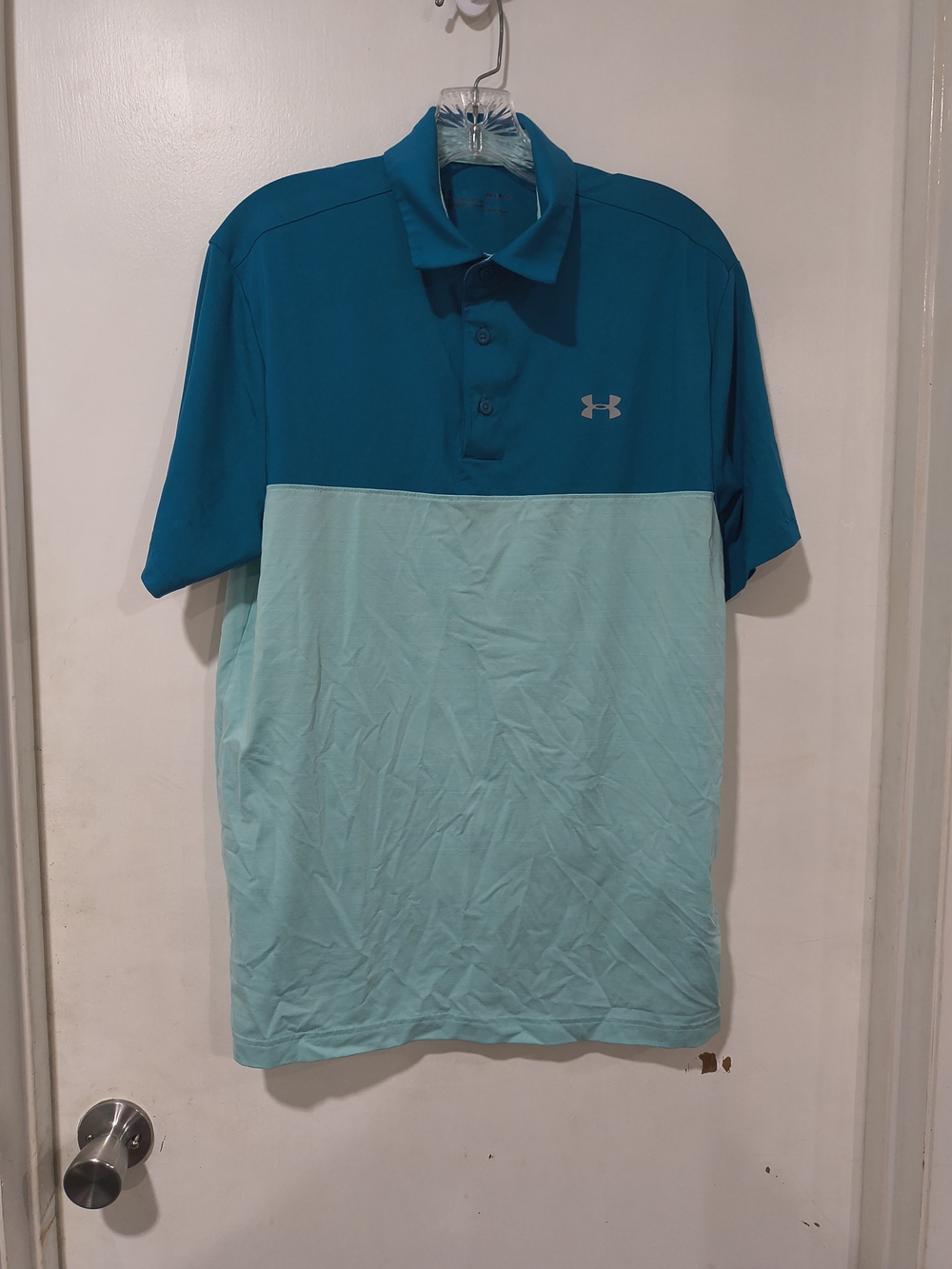 Under Armour Men’s Two-Tone Teal & Aqua Polo M